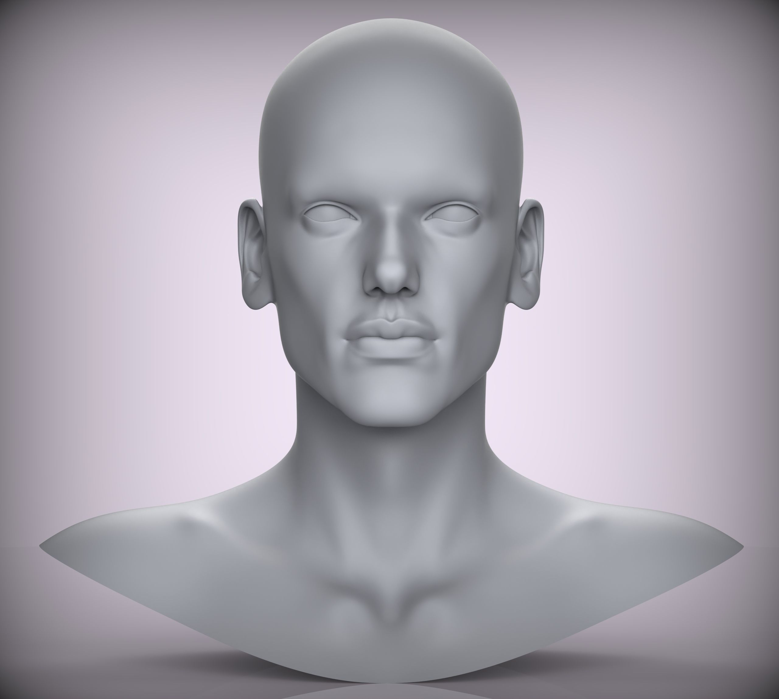 11 Male Head Sculpt  3D model Low-poly 3D model Low-poly 3D model_1