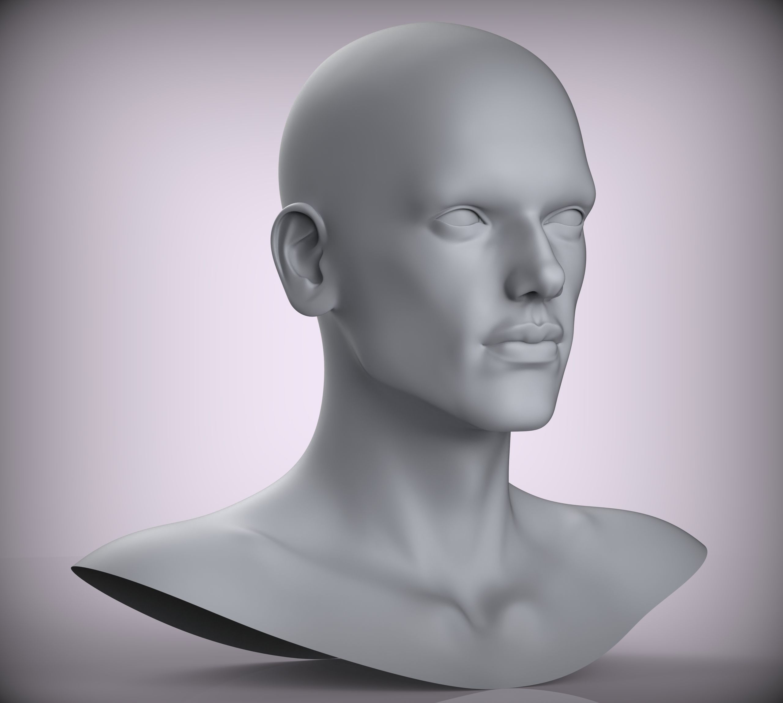 11 Male Head Sculpt  3D model Low-poly 3D model Low-poly 3D model_2