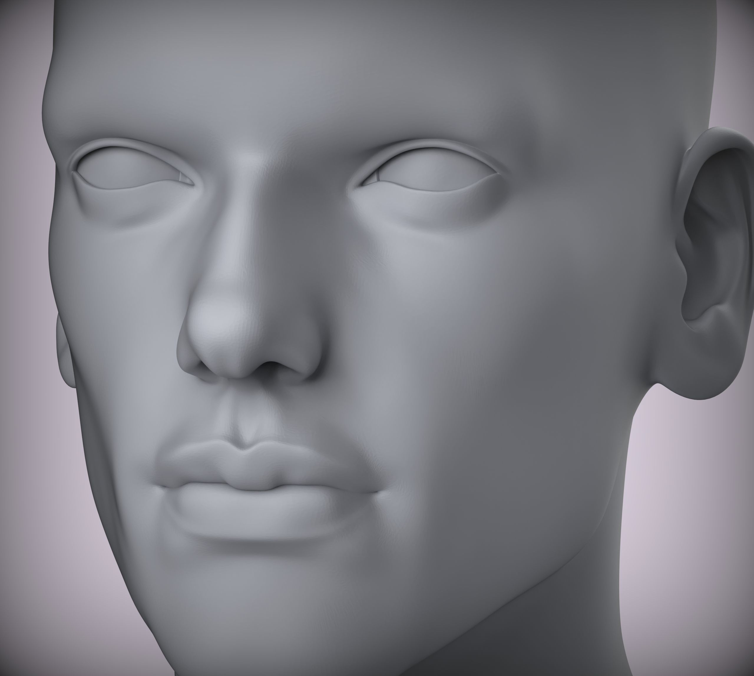11 Male Head Sculpt  3D model Low-poly 3D model Low-poly 3D model_6