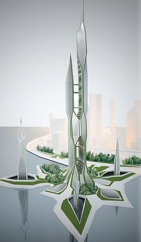 Horti-hub Skyscraper Low-poly 3D model