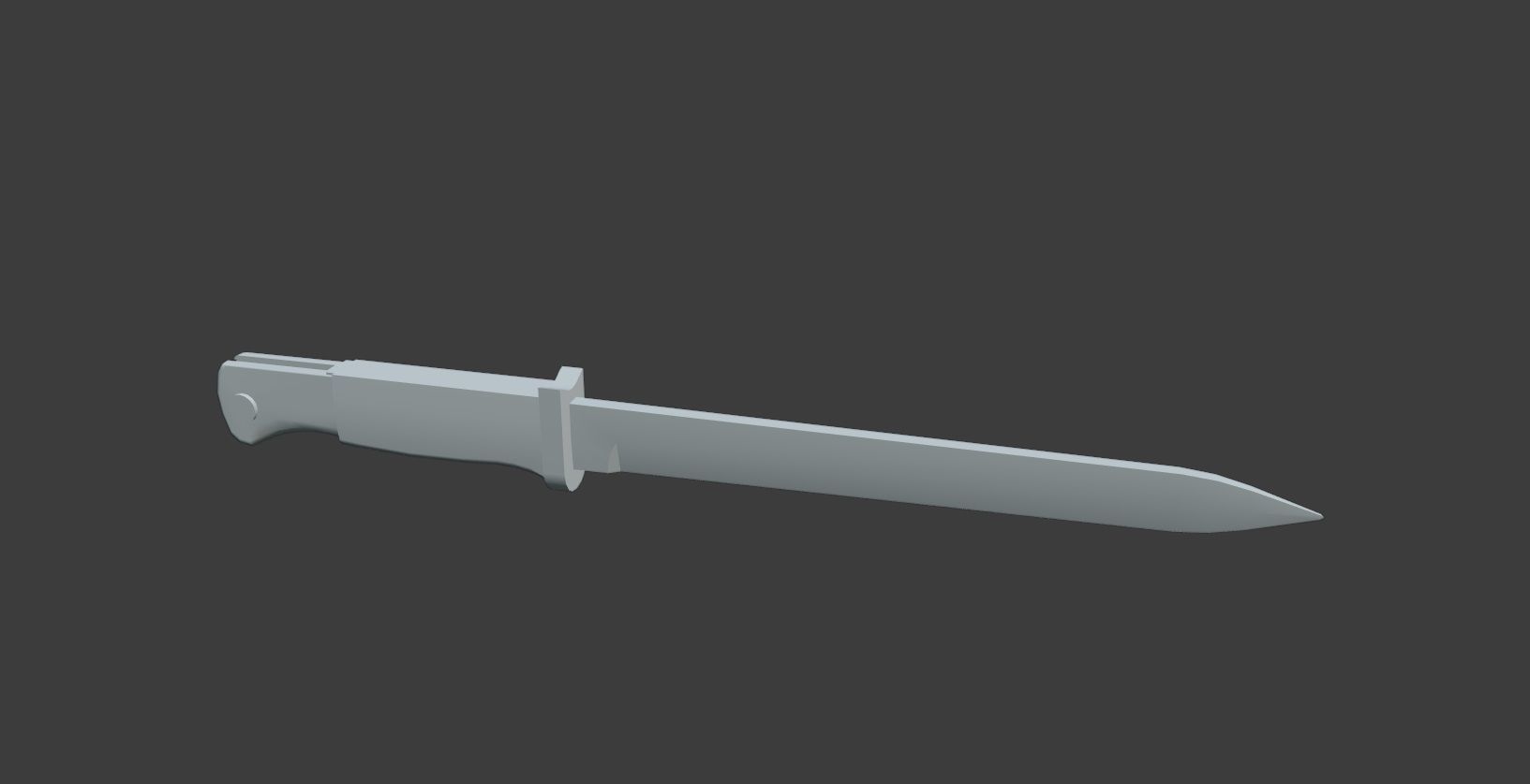 German bayonet Seitengewehr   S84 98 Low-poly 3D model_6