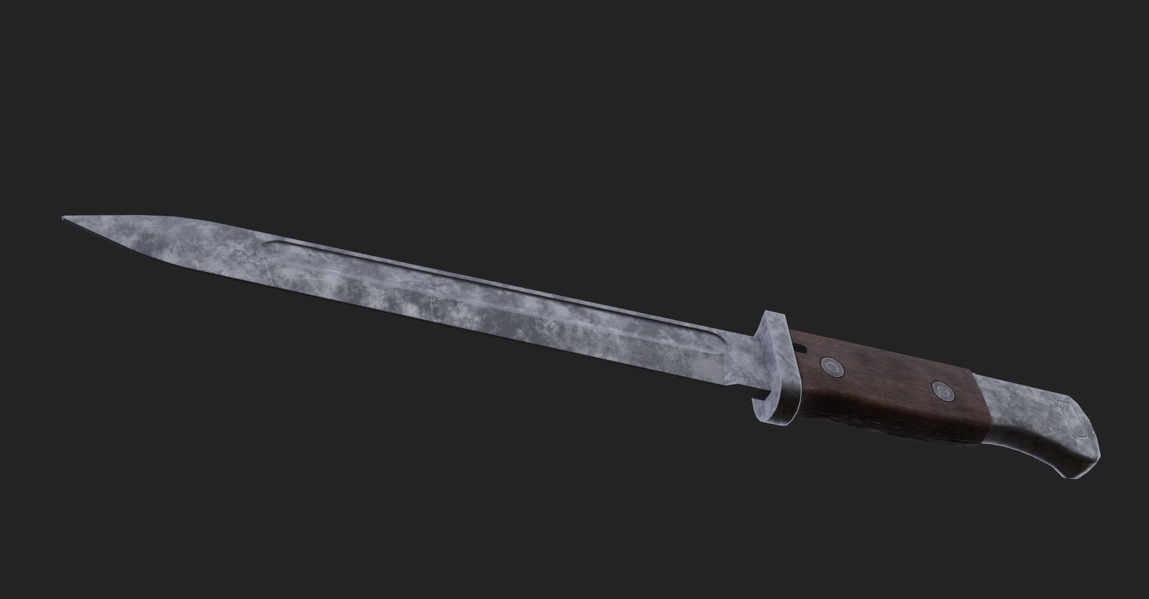 German bayonet Seitengewehr   S84 98 Low-poly 3D model_4