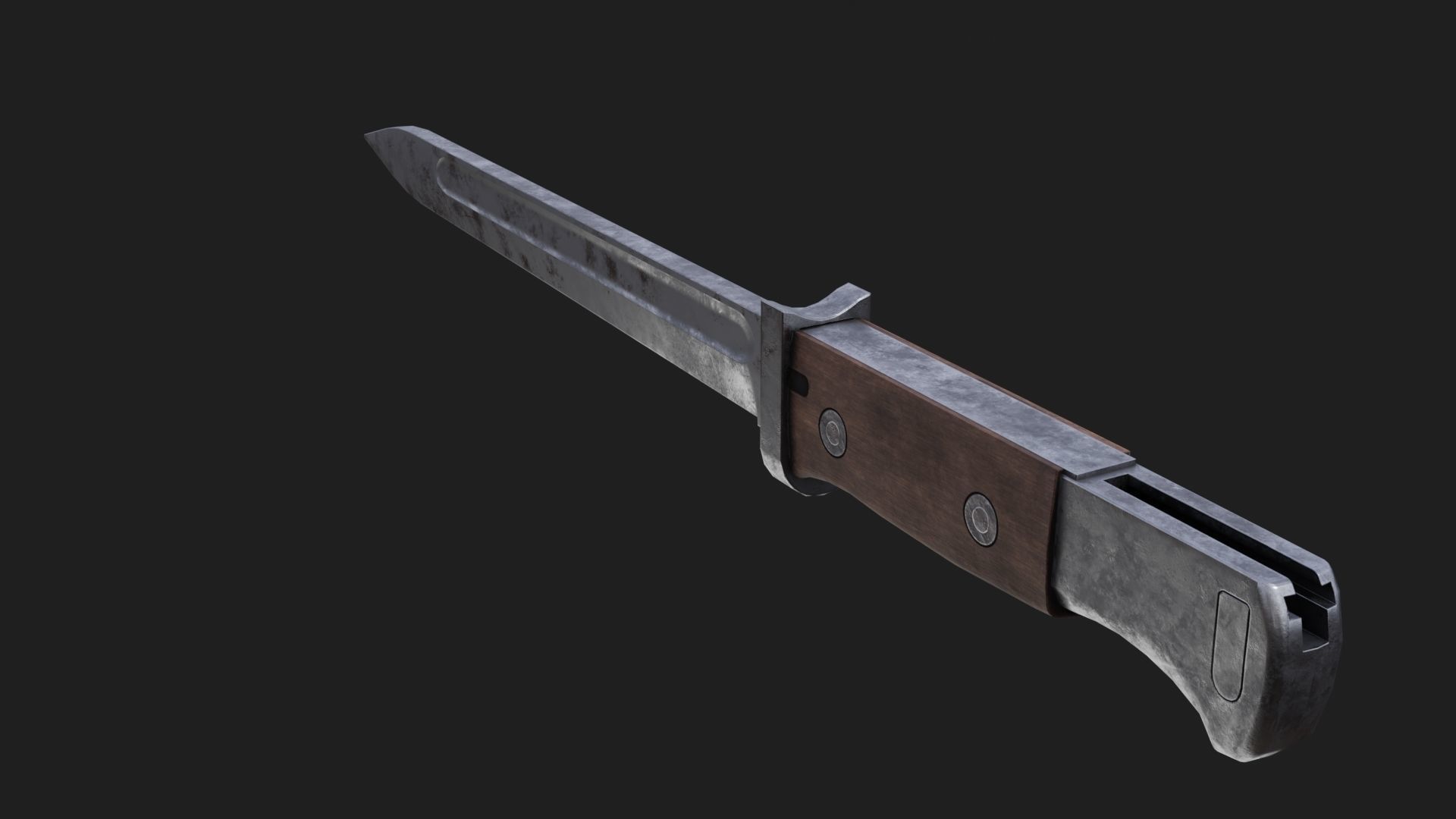 German bayonet Seitengewehr   S84 98 Low-poly 3D model_2