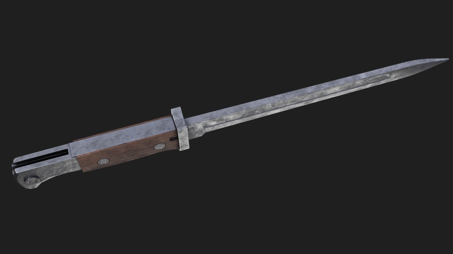 German bayonet Seitengewehr   S84 98 Low-poly 3D model_3