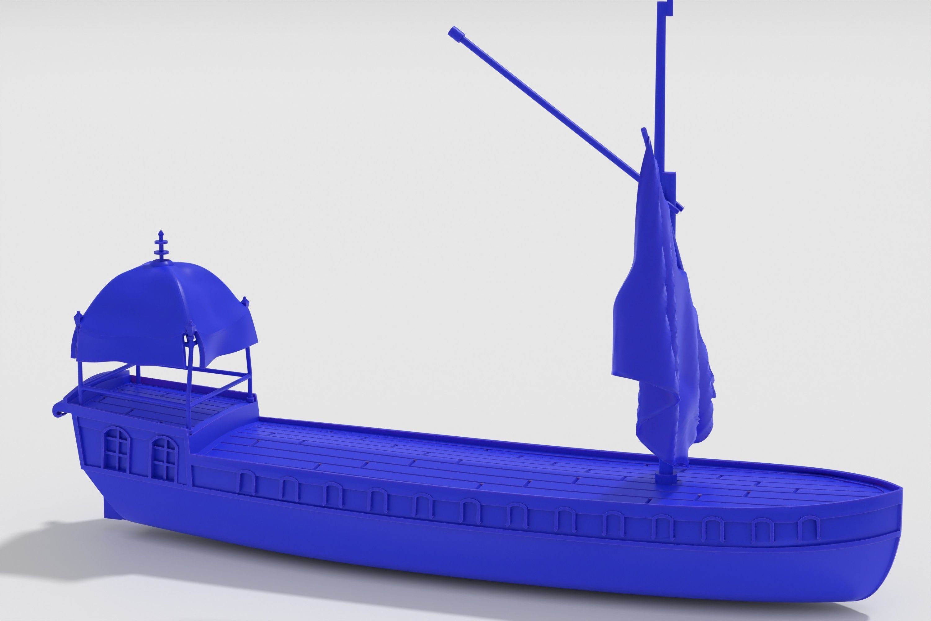Vintage dutch river barge 3d print - two hulls 3D print model_3