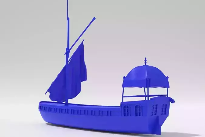 Vintage dutch river barge 3d print - two hulls 3D print model