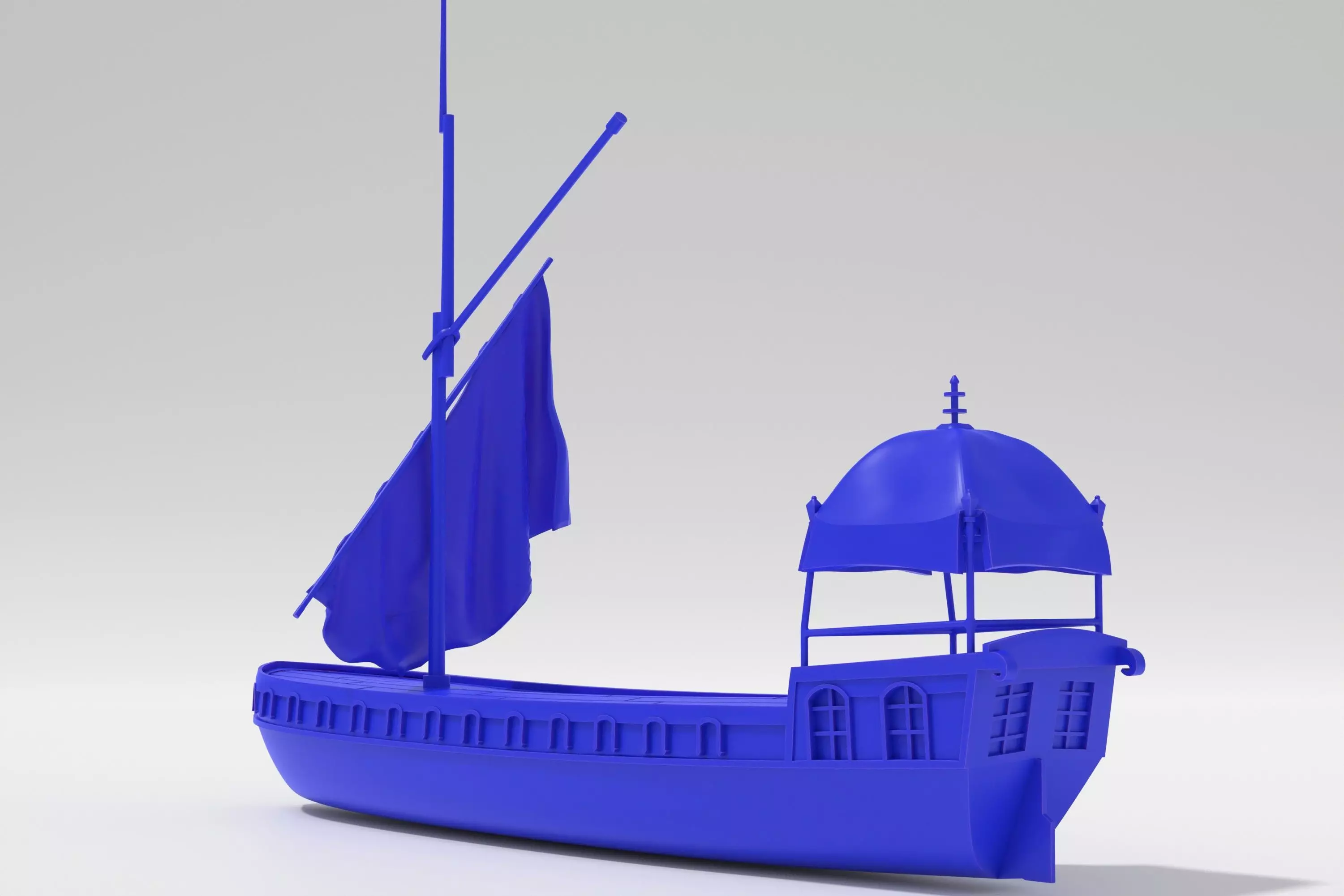 Vintage dutch river barge 3d print - two hulls 3D print model_0
