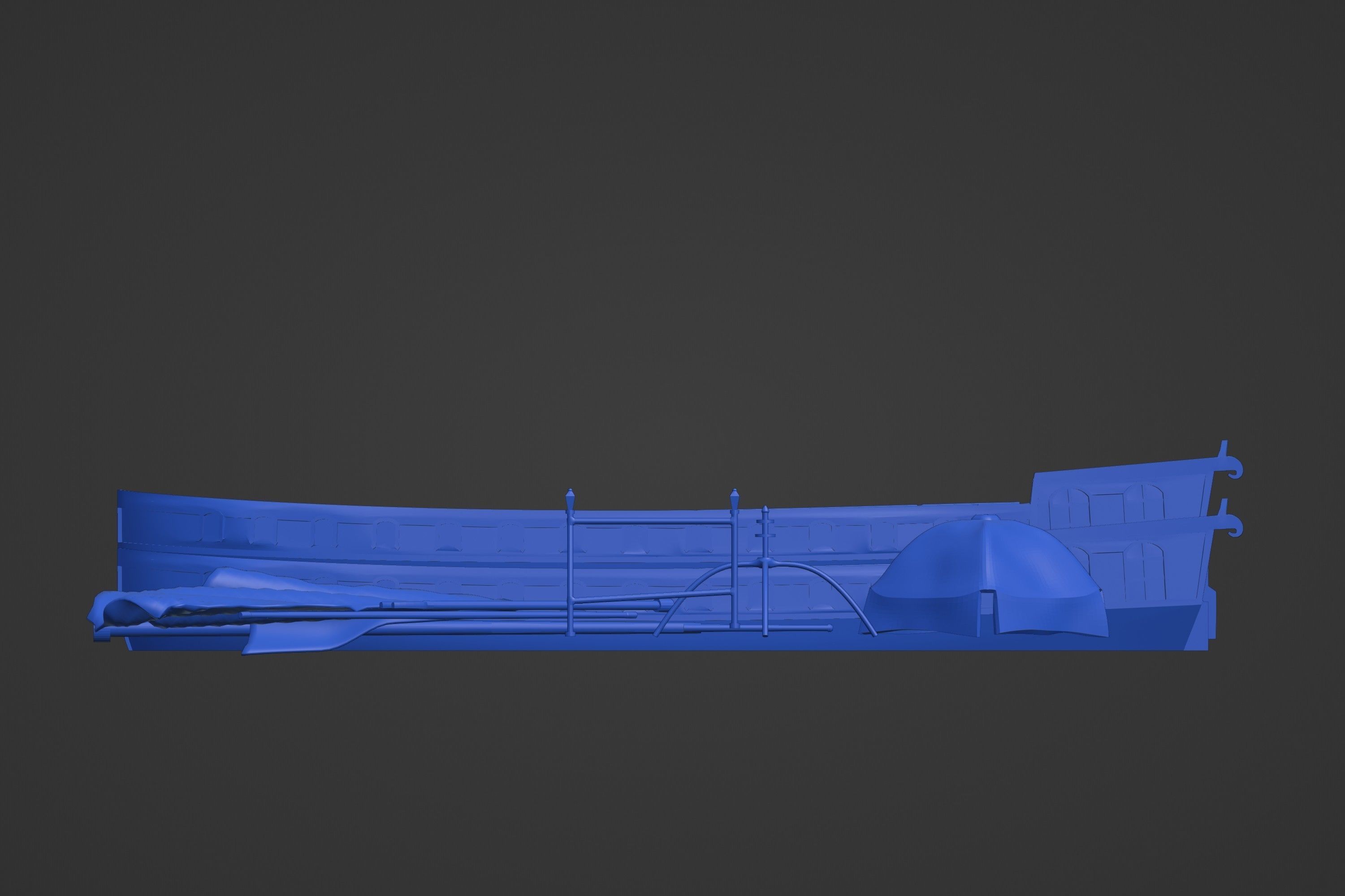 Vintage dutch river barge 3d print - two hulls 3D print model_11