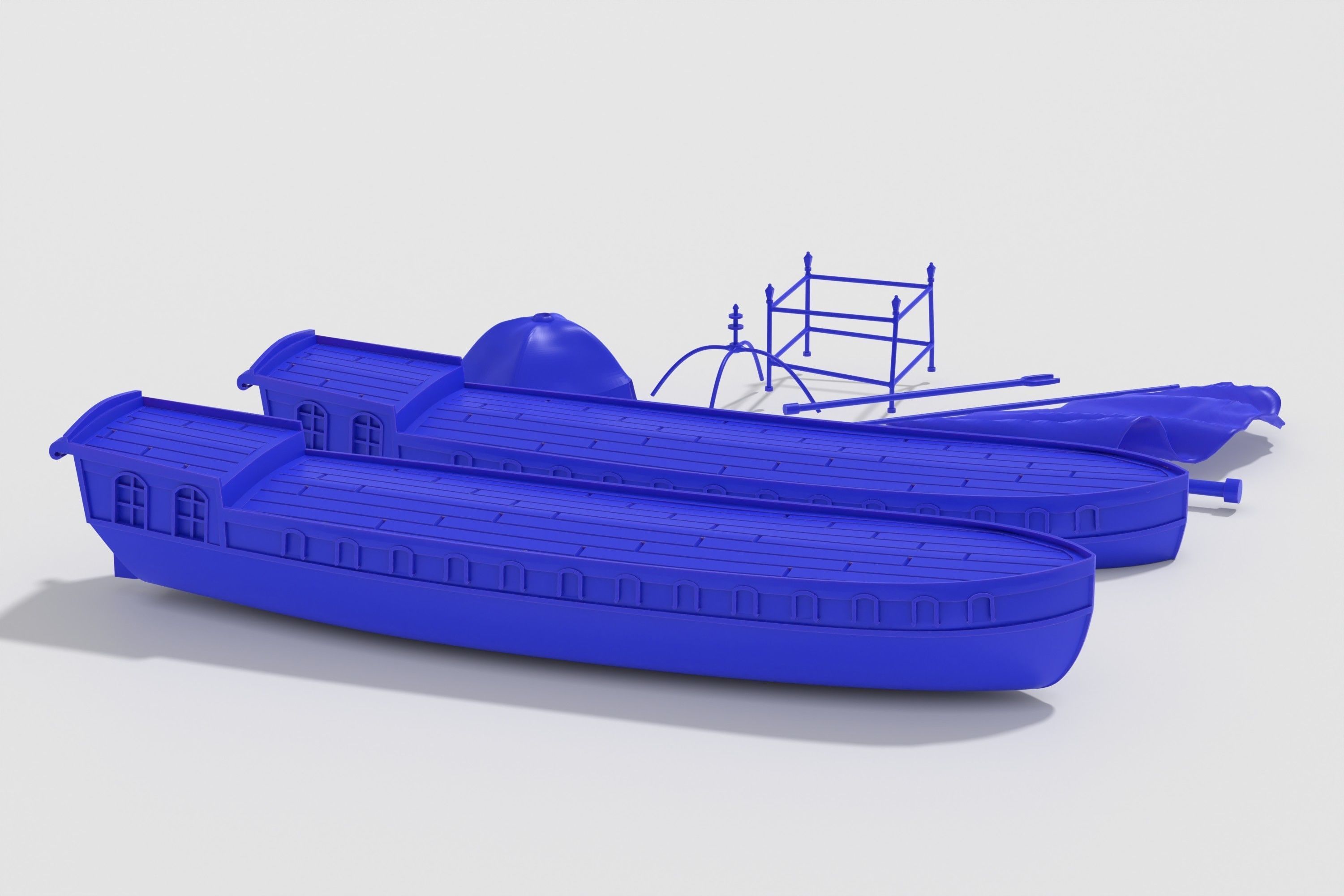 Vintage dutch river barge 3d print - two hulls 3D print model_4