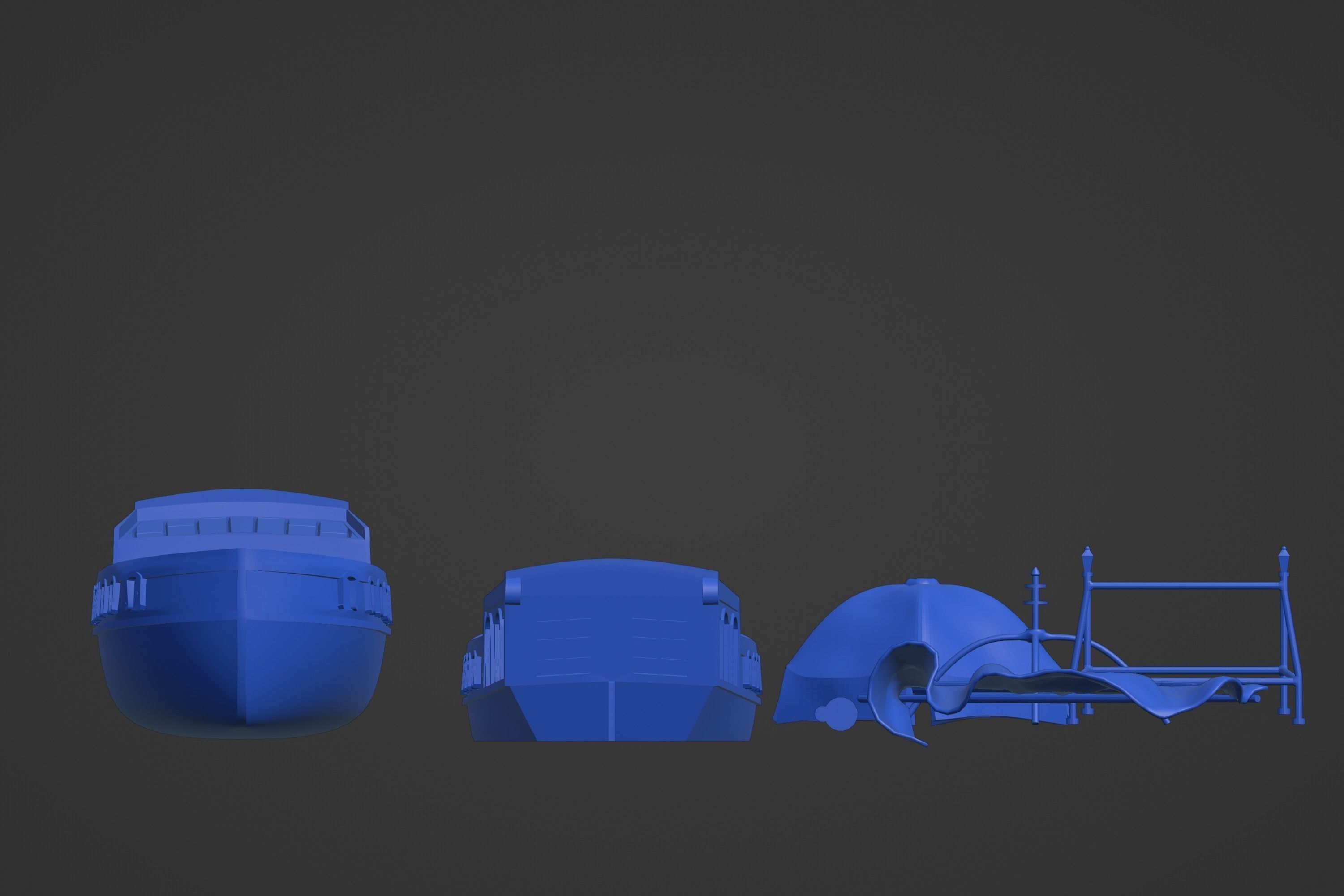 Vintage dutch river barge 3d print - two hulls 3D print model_12