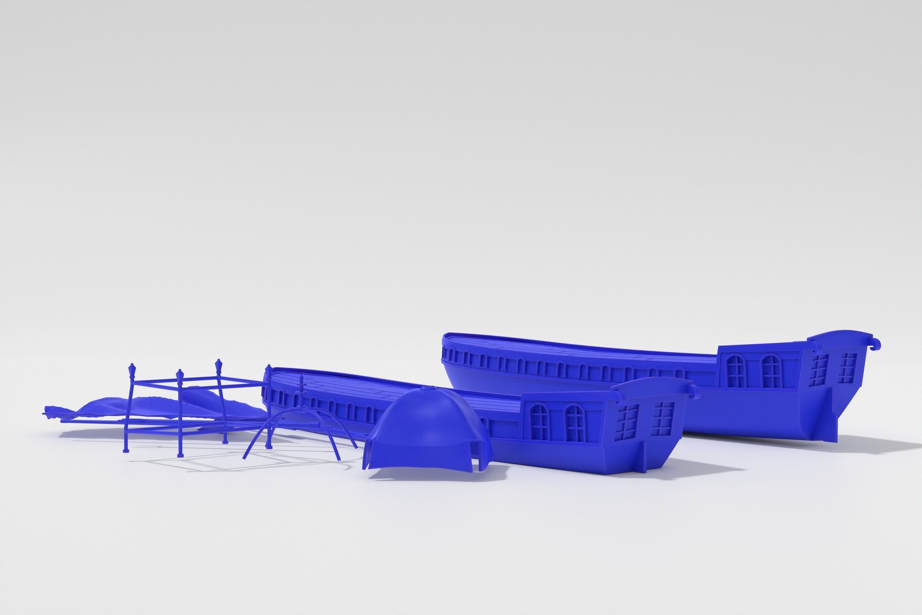 Vintage dutch river barge 3d print - two hulls 3D print model_5