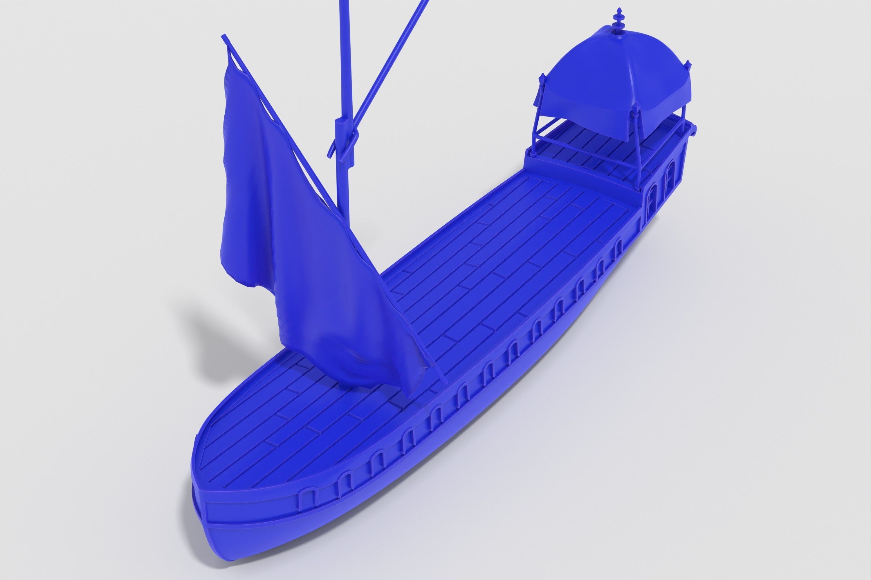 Vintage dutch river barge 3d print - two hulls 3D print model_2