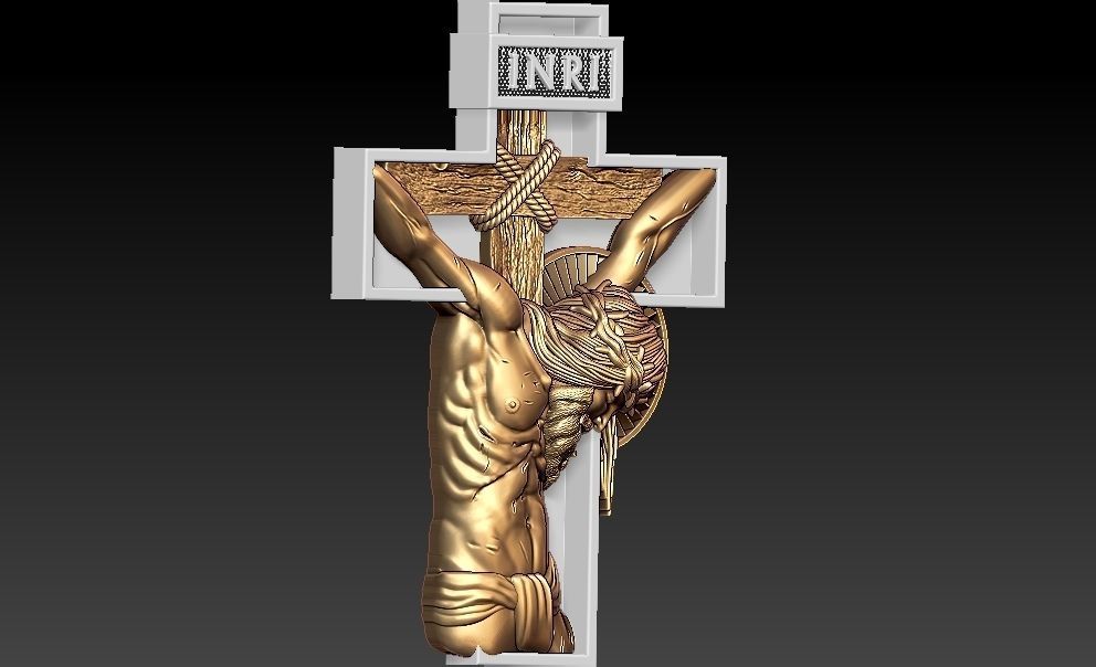 Cross Jesus 3D Model 3D print model_3
