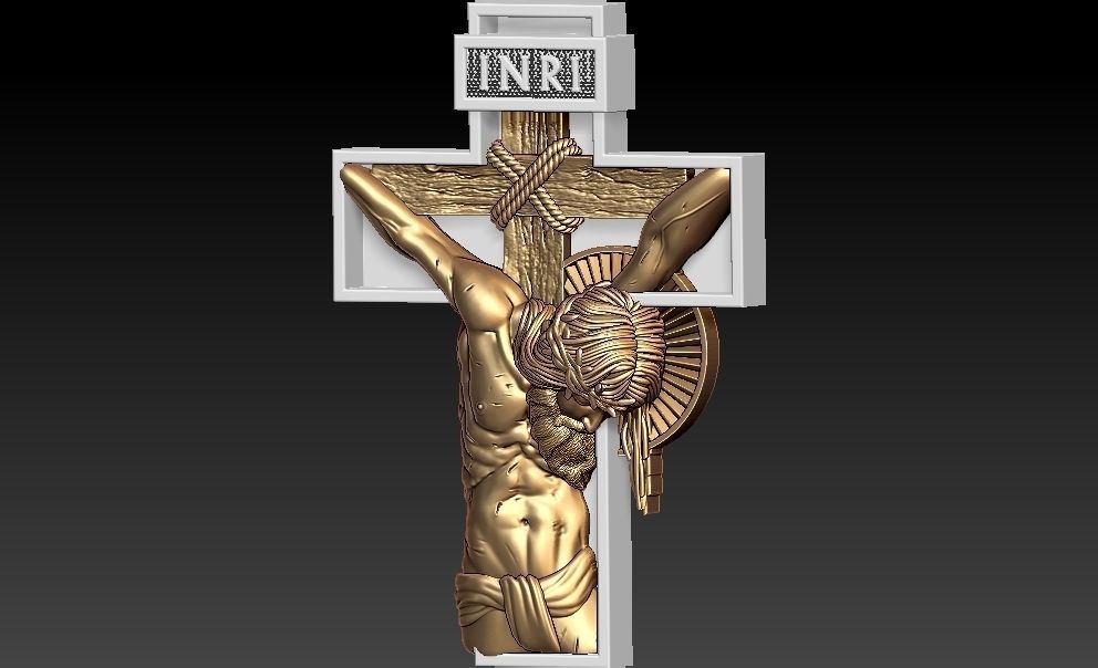 Cross Jesus 3D Model 3D print model_2