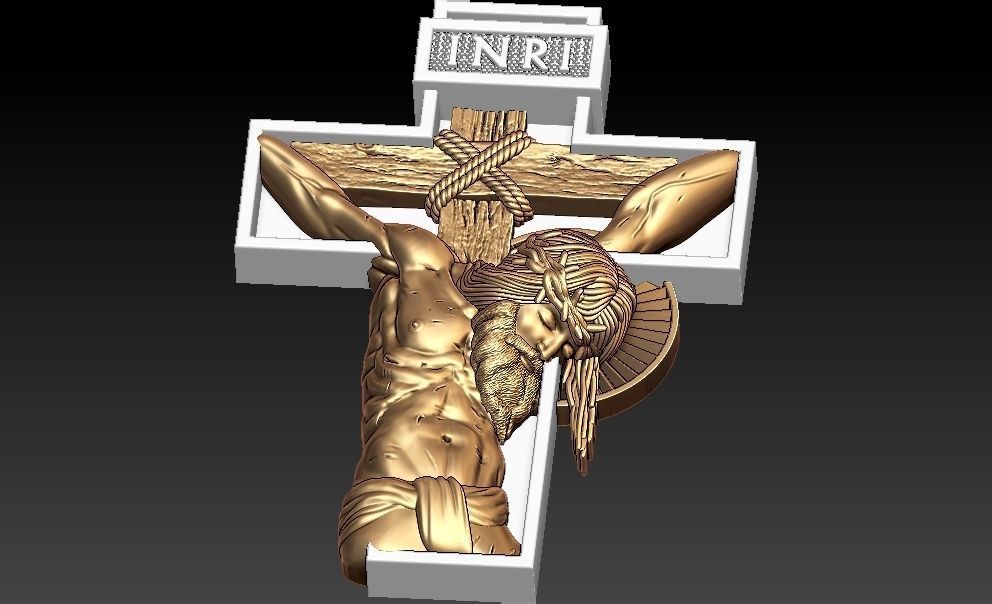 Cross Jesus 3D Model 3D print model_5