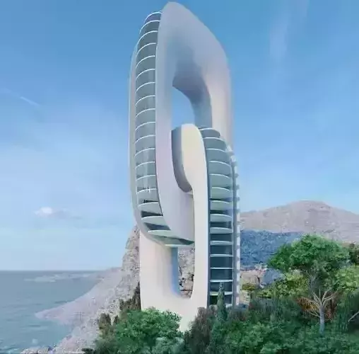 future-building Low-poly 3D model