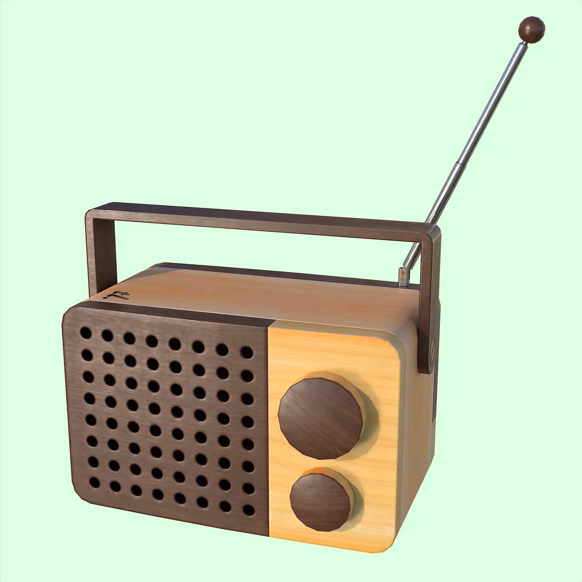 Minimalist Radio Free low-poly 3D model_0