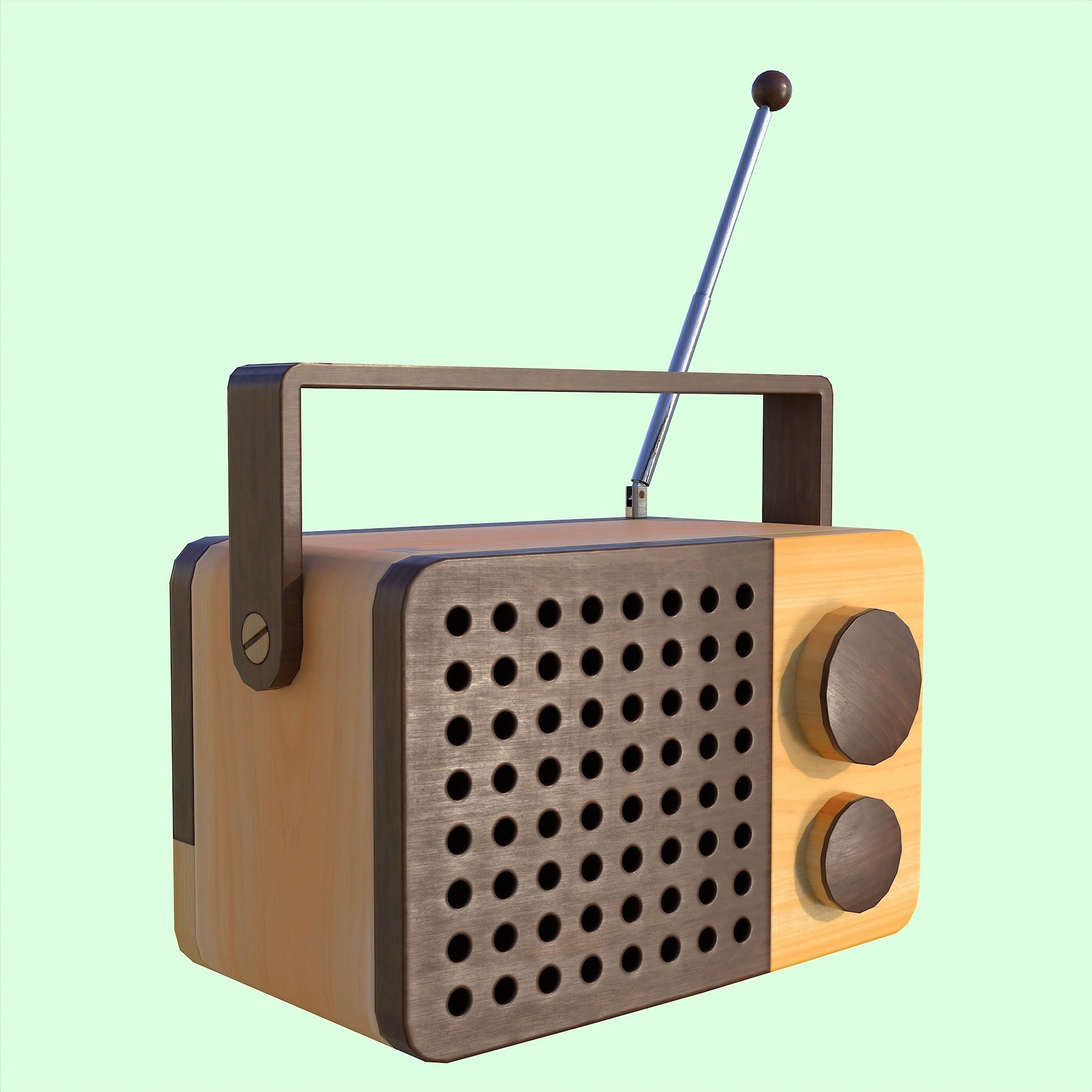 Minimalist Radio Free low-poly 3D model_3