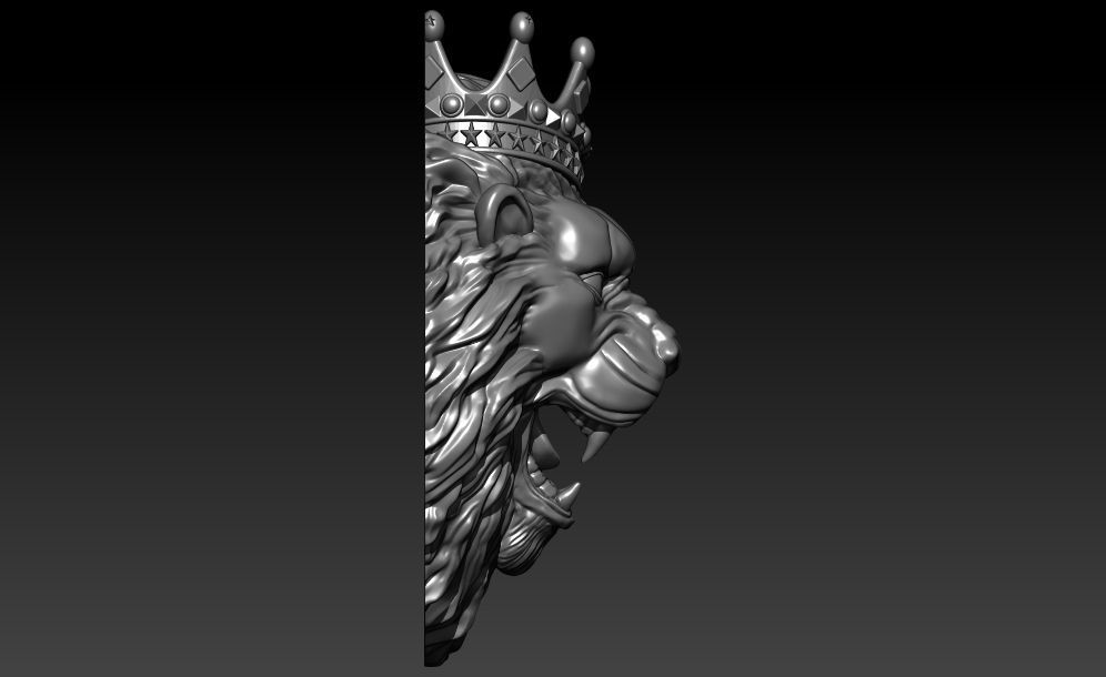 Crown Lion 3D Model 3D print model_2