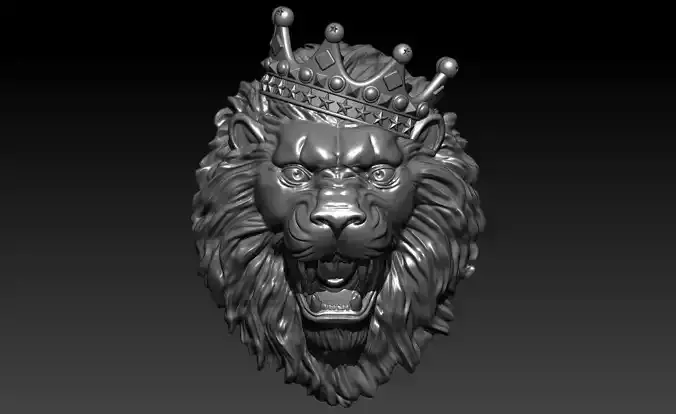 Crown Lion 3D Model 3D print model