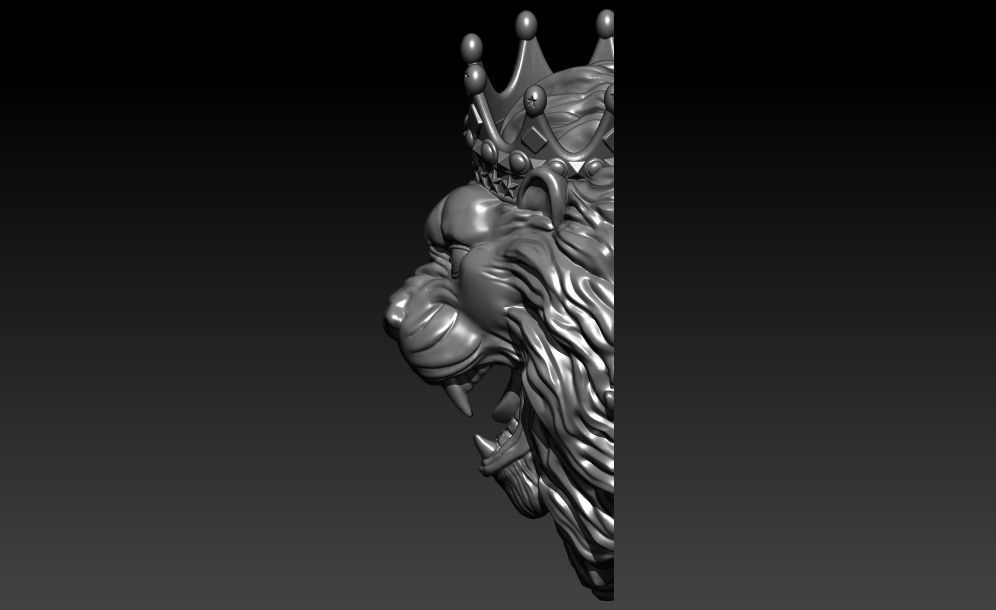 Crown Lion 3D Model 3D print model_1
