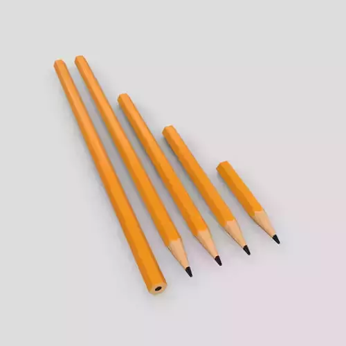 Pencil Sizes Low-poly 3D model