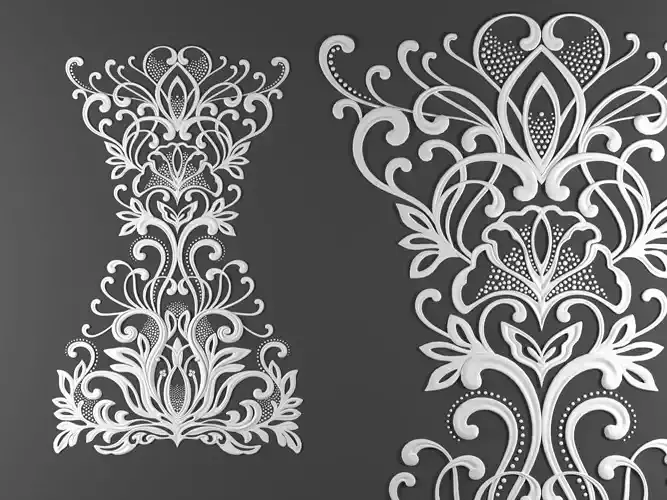 ornamental classic decoration 3d model frame vol 33 3D model