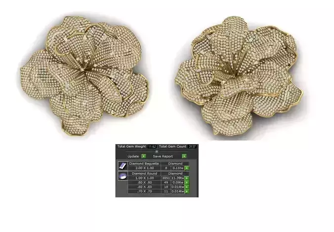 Flower Brooch 3D Model