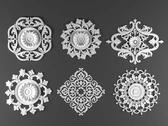 6  ornamental classic decoration 3d model kitbash vol 34