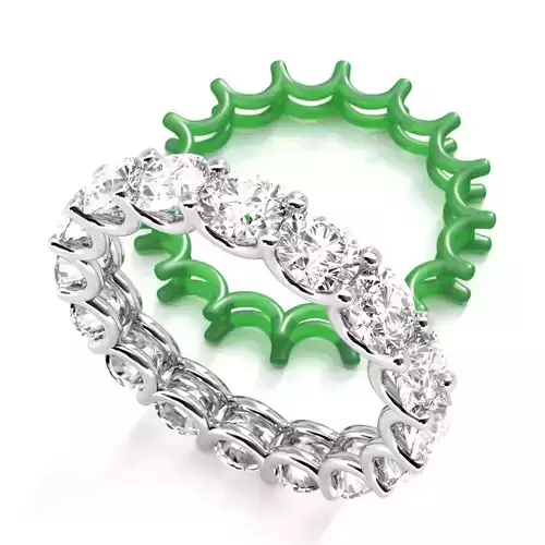 Round Diamond U-Prong Set Eternity Wedding Band 3mm single 7US