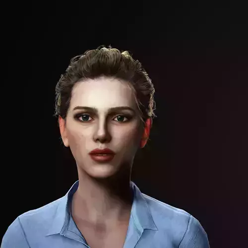 Scarlett Johansson character Low-poly 3D model