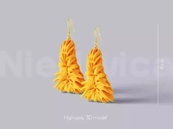 CORAL REEF ABSTRACT EARRINGS STL FILE FOR 3D PRINTING 3D print model