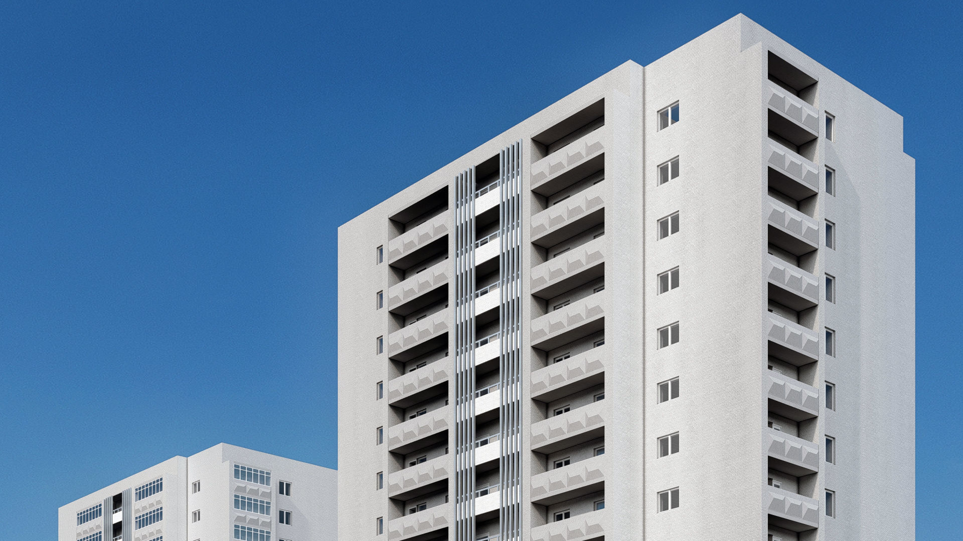 building set Irpin military hospital multi storey building 3D model_5