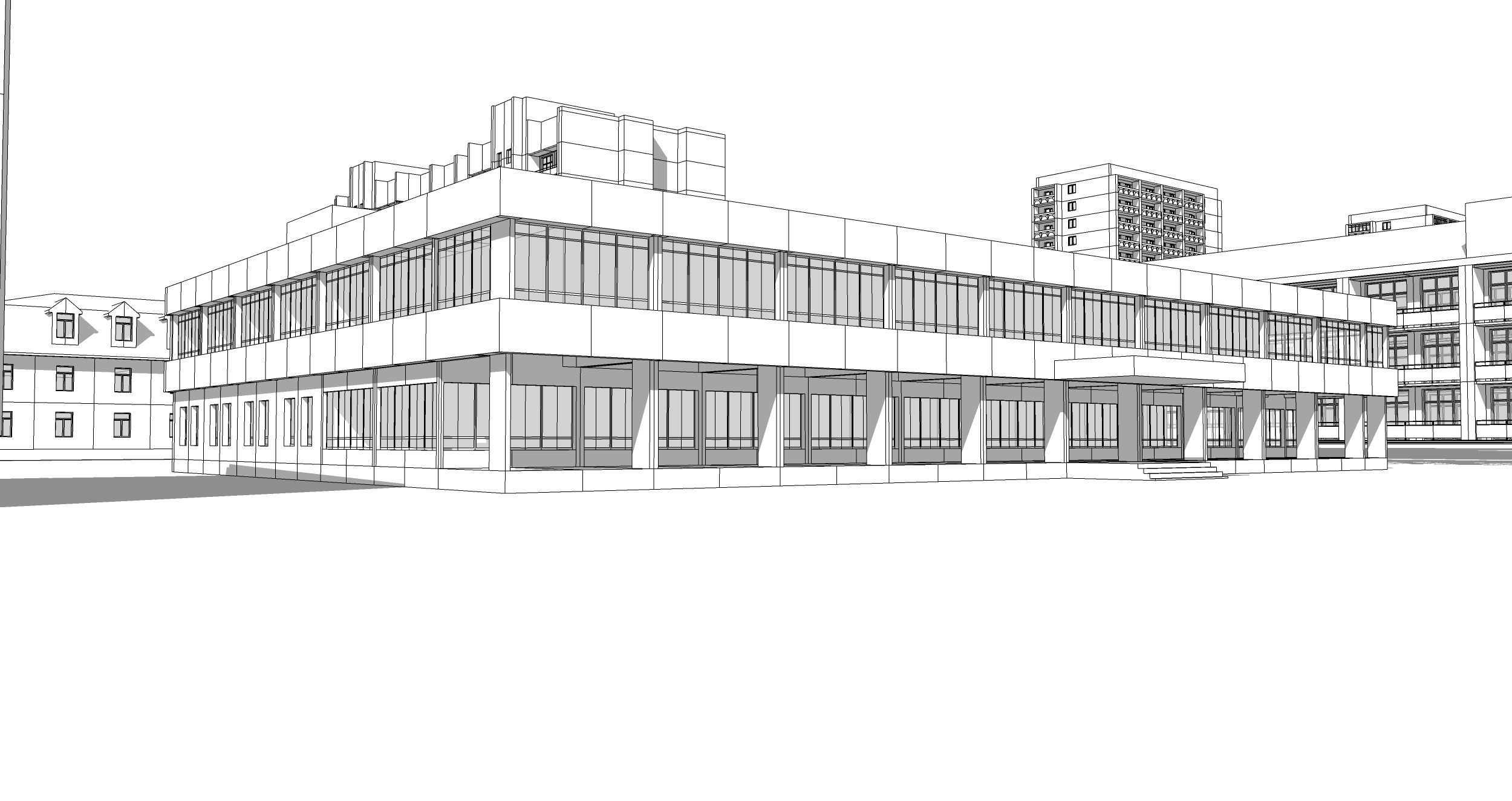 building set Irpin military hospital multi storey building 3D model_6