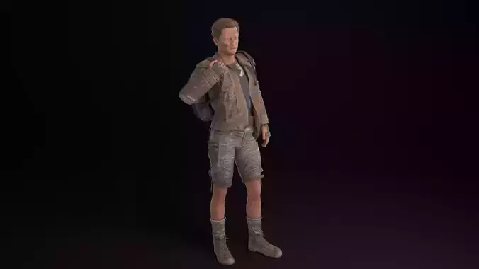 Apocalypse Male Rigged Low-poly 3D model