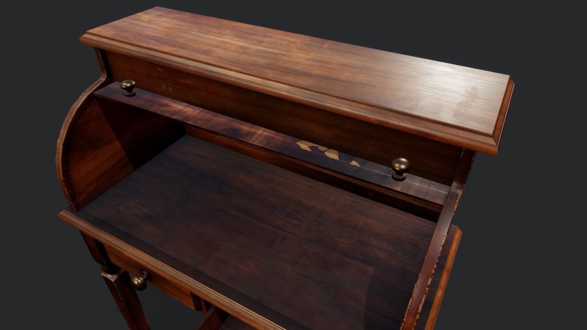 Roll Top Desk - Tutorial Included 3D model_14