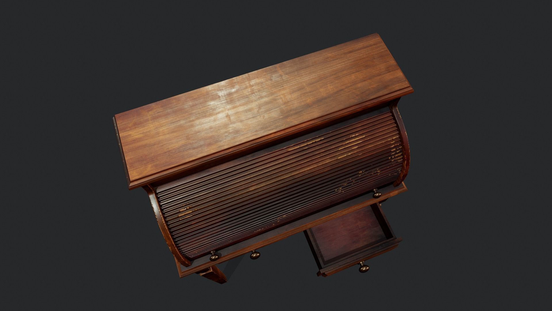 Roll Top Desk - Tutorial Included 3D model_8