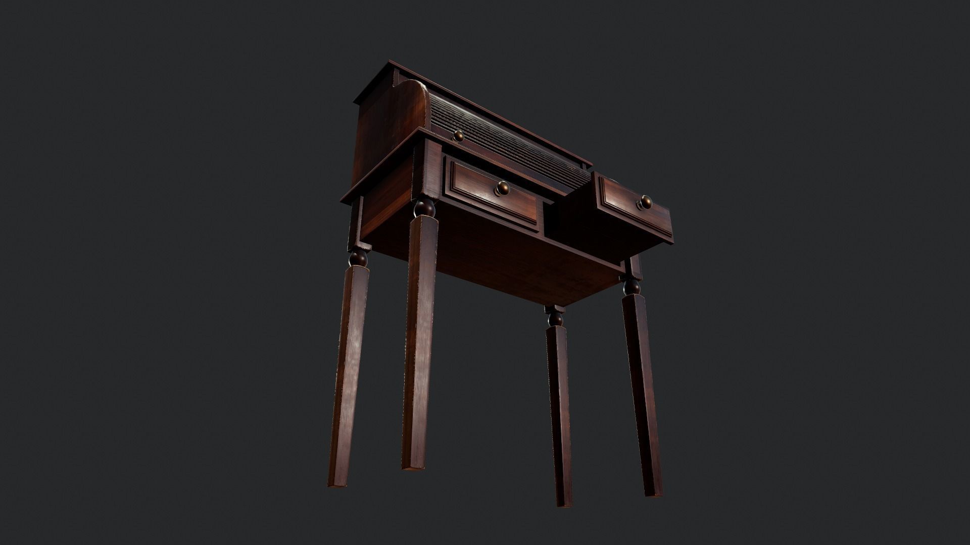 Roll Top Desk - Tutorial Included 3D model_10