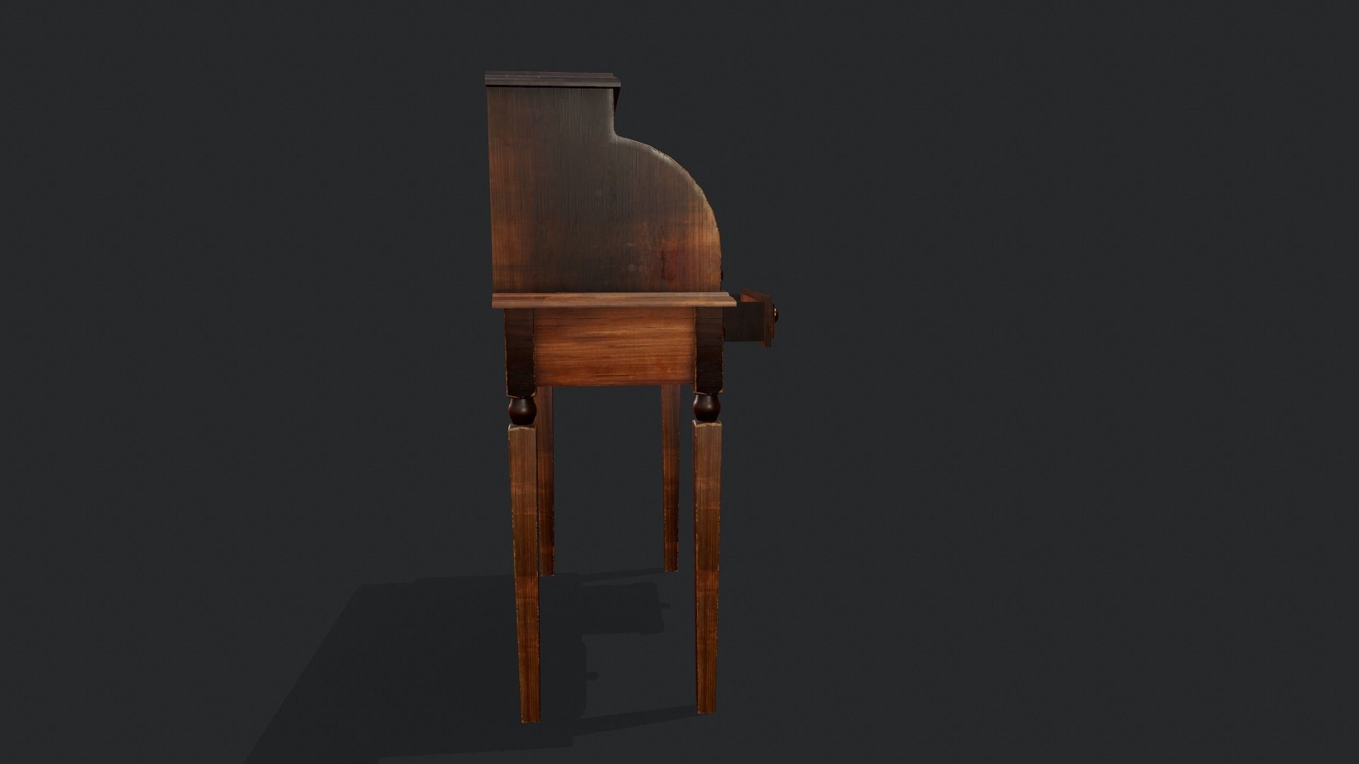 Roll Top Desk - Tutorial Included 3D model_4