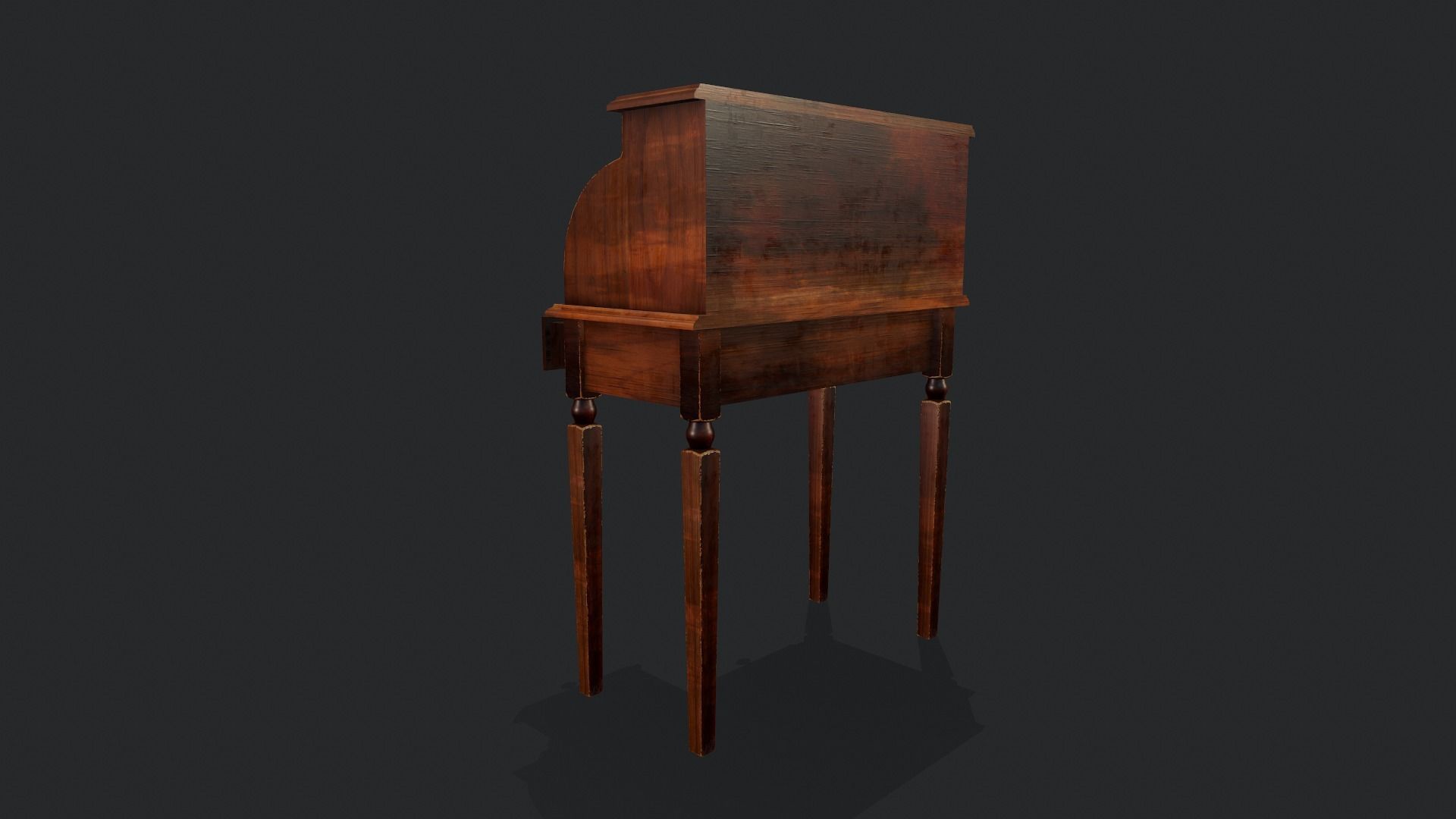 Roll Top Desk - Tutorial Included 3D model_6