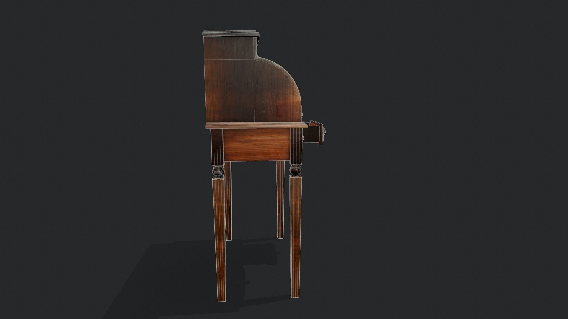 Roll Top Desk - Tutorial Included 3D model_5