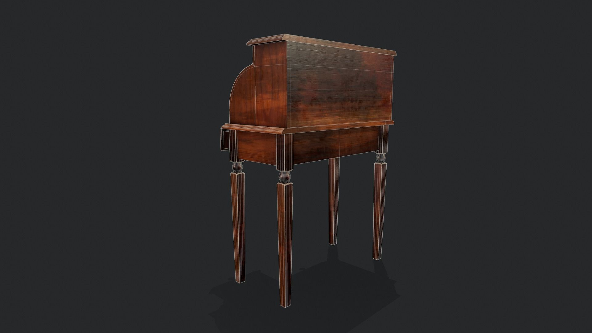 Roll Top Desk - Tutorial Included 3D model_7