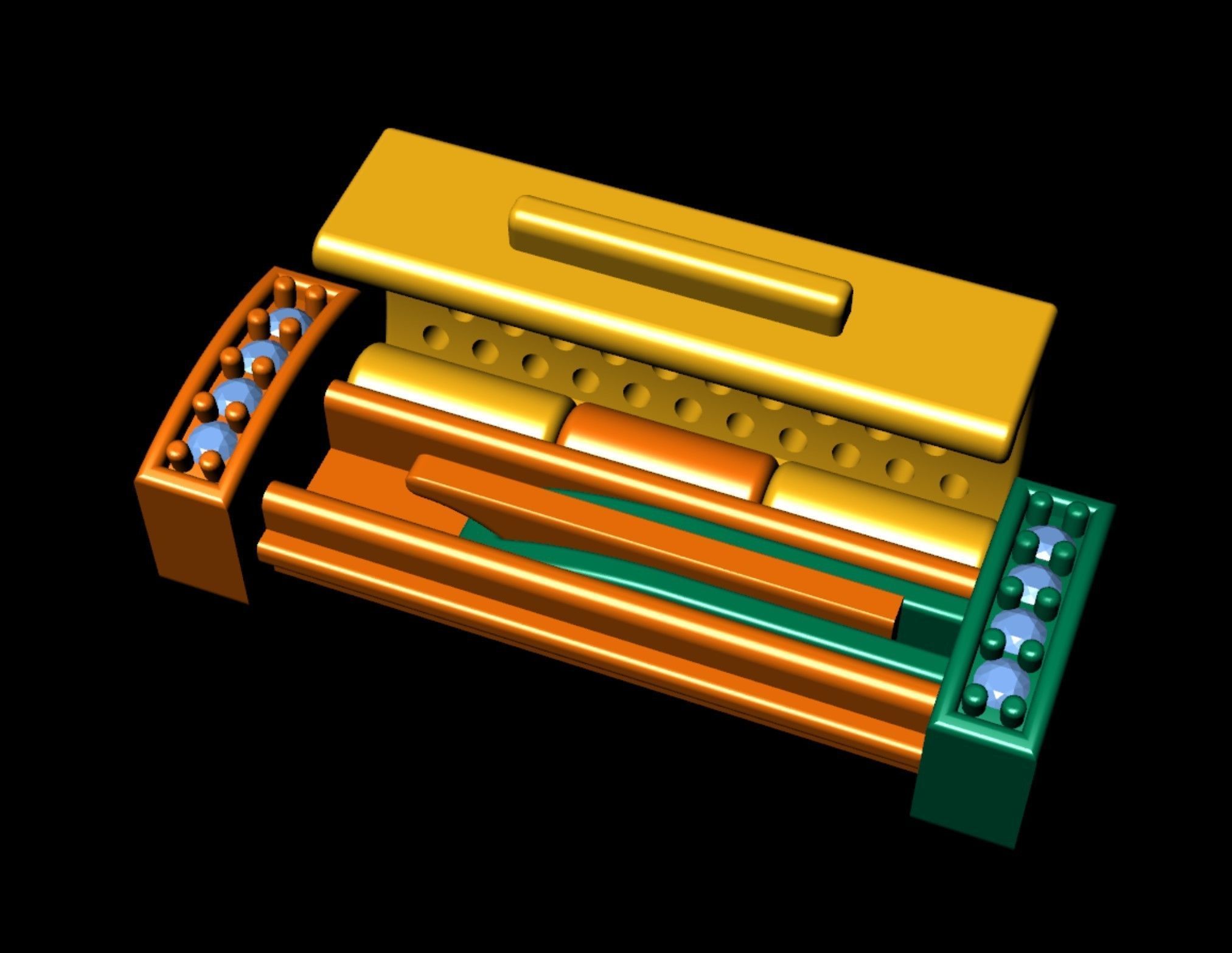 6 mm Diamond  Lock Box for Jewelry 3D print model_8