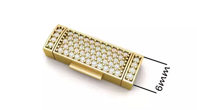 6 mm Diamond  Lock Box for Jewelry 3D print model
