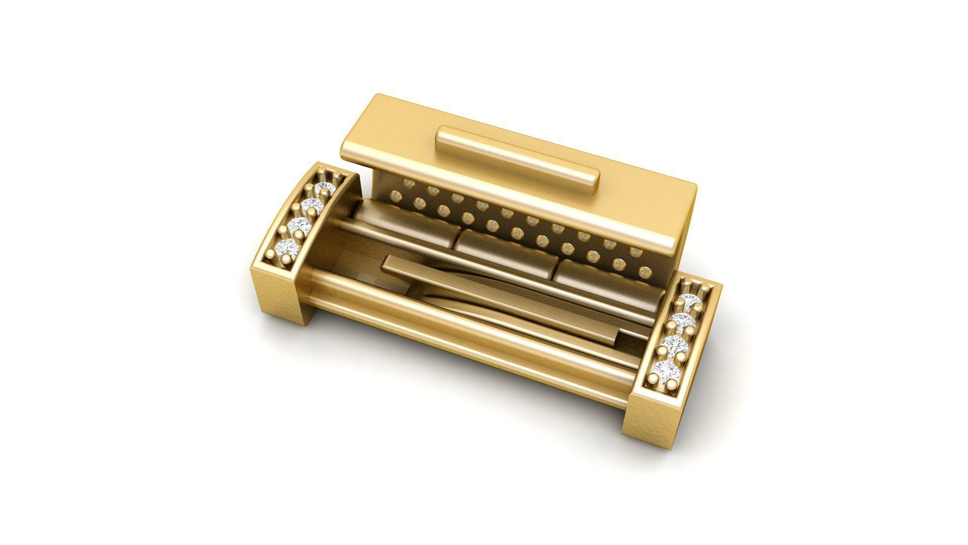 6 mm Diamond  Lock Box for Jewelry 3D print model_1