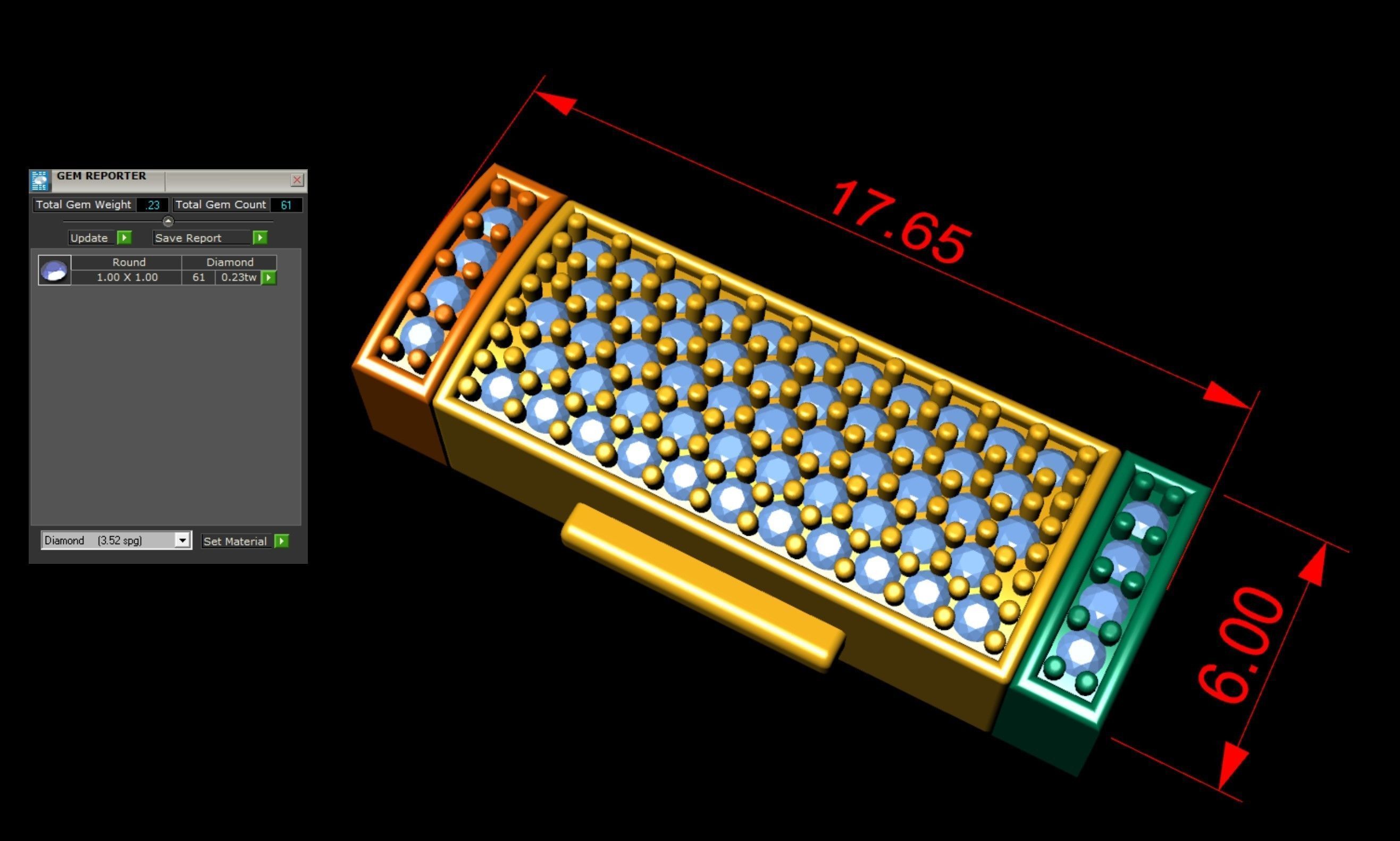 6 mm Diamond  Lock Box for Jewelry 3D print model_3