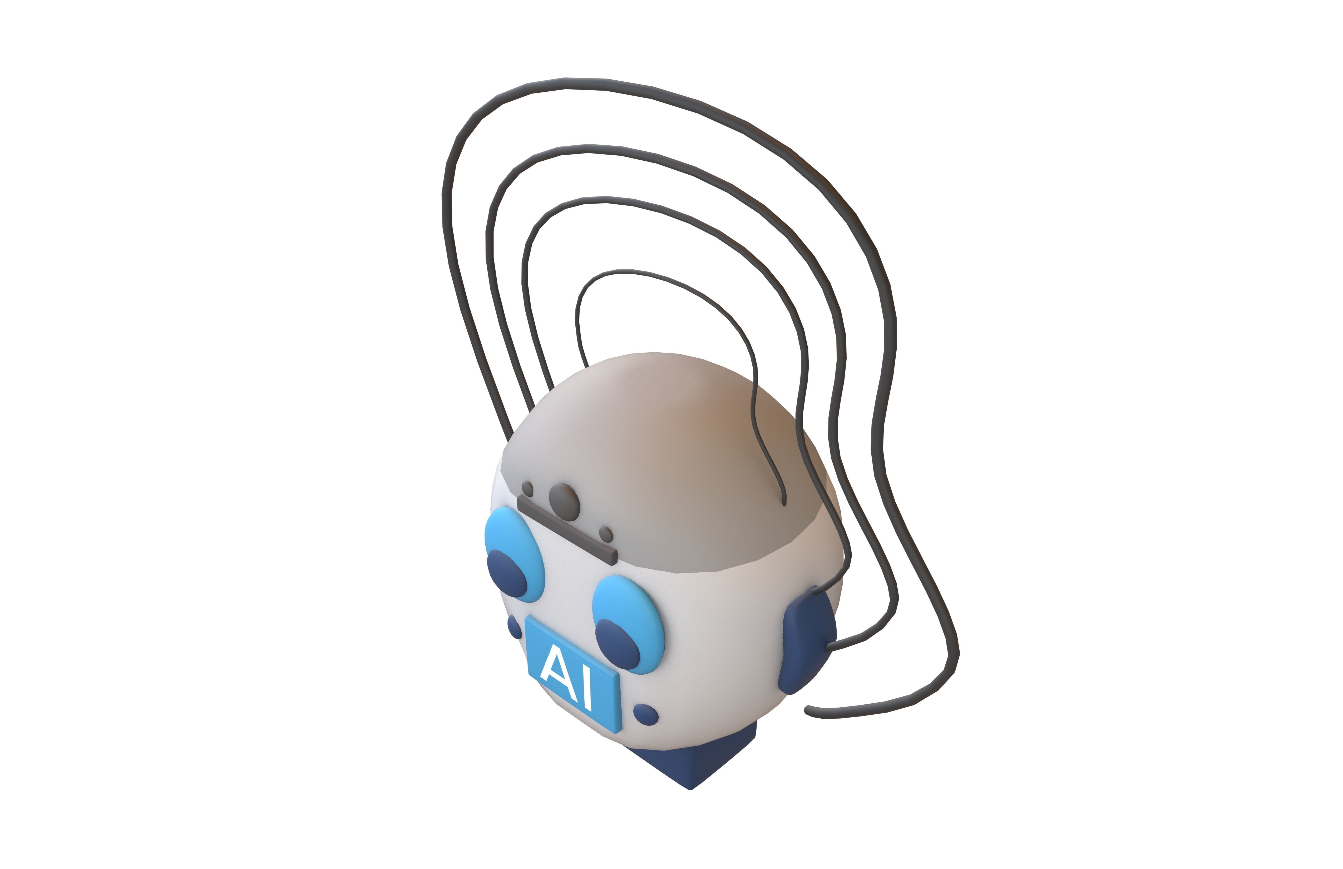 AI Hallucination Icon V1 001 Low-poly 3D model_3