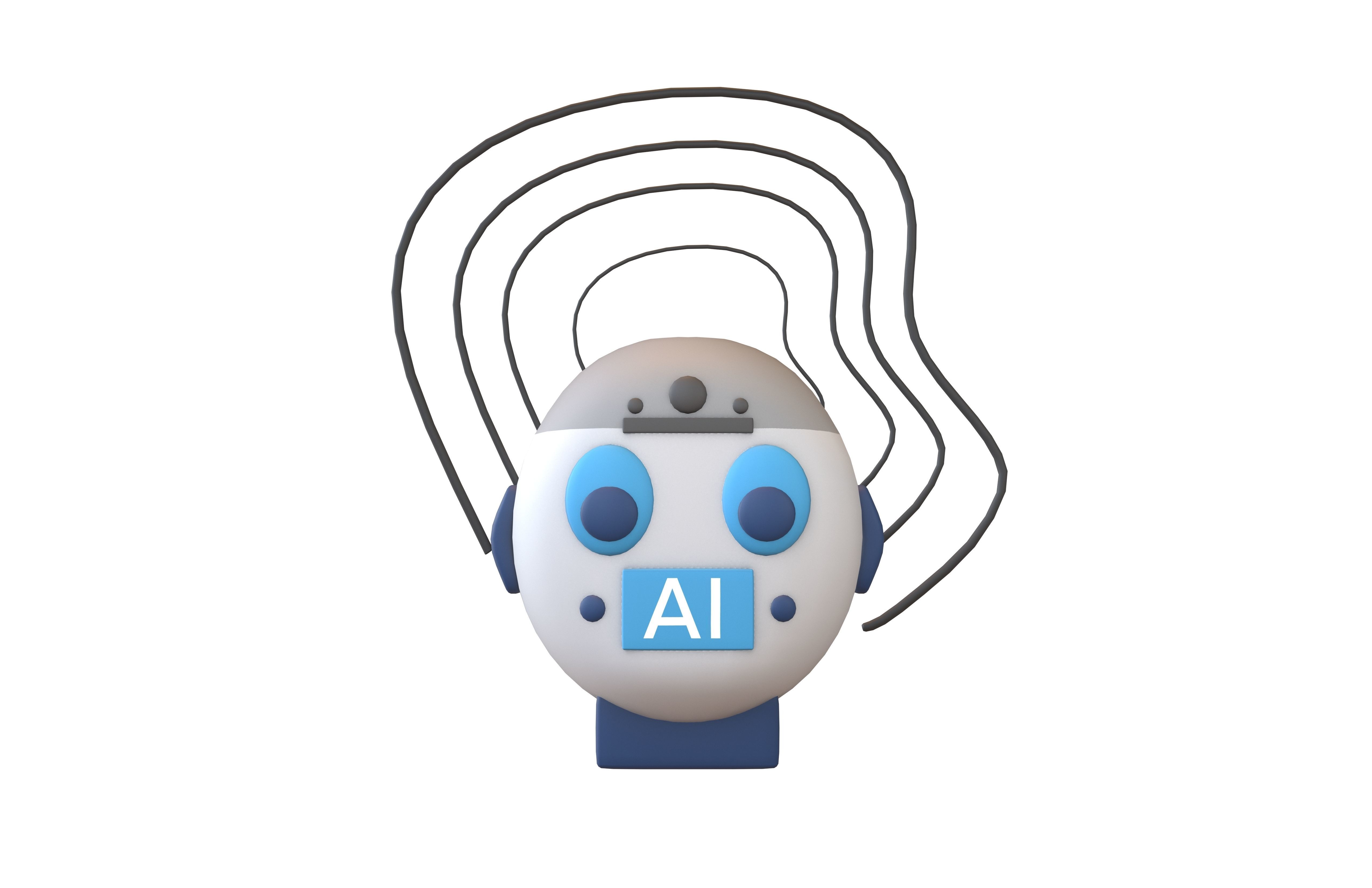 AI Hallucination Icon V1 001 Low-poly 3D model_2
