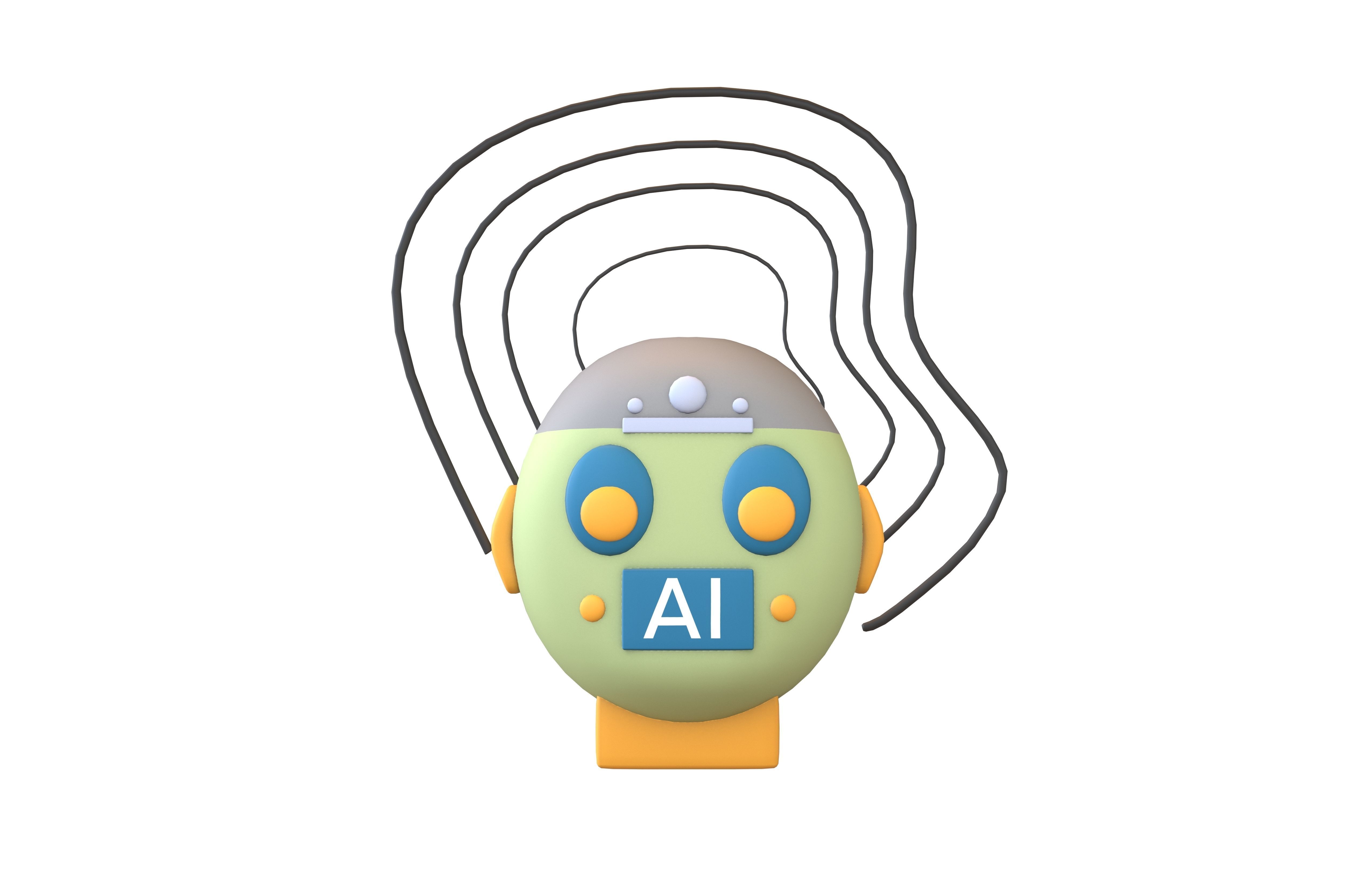 AI Hallucination Icon V1 003 Low-poly 3D model_2