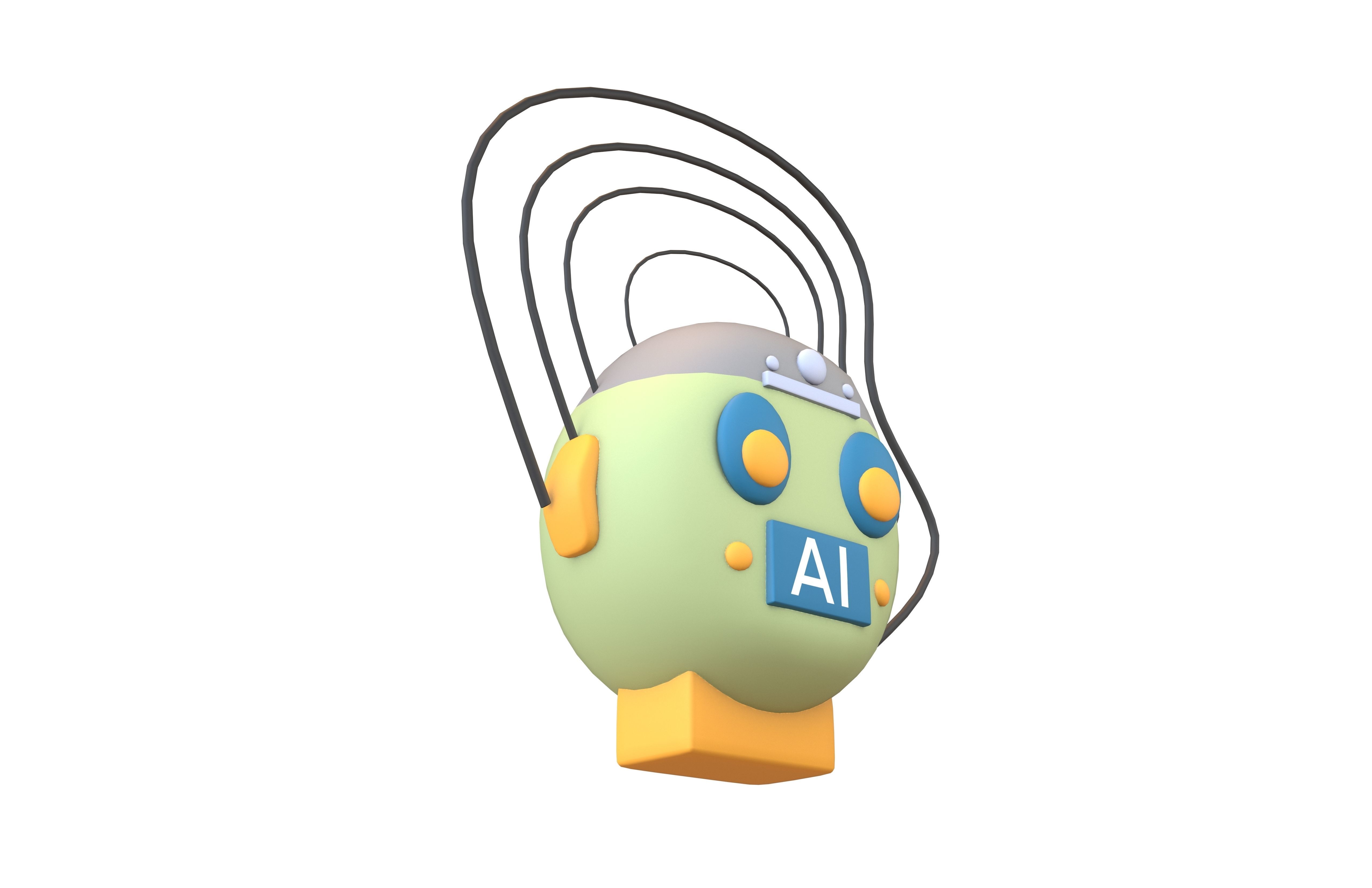 AI Hallucination Icon V1 003 Low-poly 3D model_4